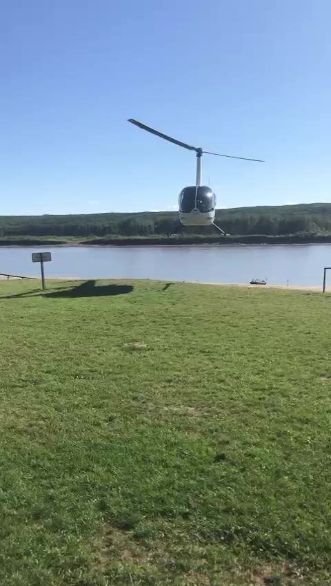 Carcajou getaway by Cozy Corner Guest Home in La Crete Alberta helicopter taking off video thumbnail